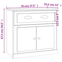 Thumbnail for Sideboard Betongrau 70x35,5x67,5 cm Holzwerkstoff