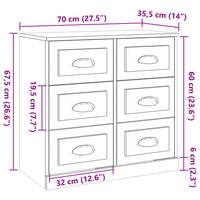 Thumbnail for Sideboard Räuchereiche 70x35,5x67,5 cm Holzwerkstoff
