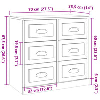 Thumbnail for Sideboard Braun Eichen-Optik 70x35,5x67,5 cm Holzwerkstoff