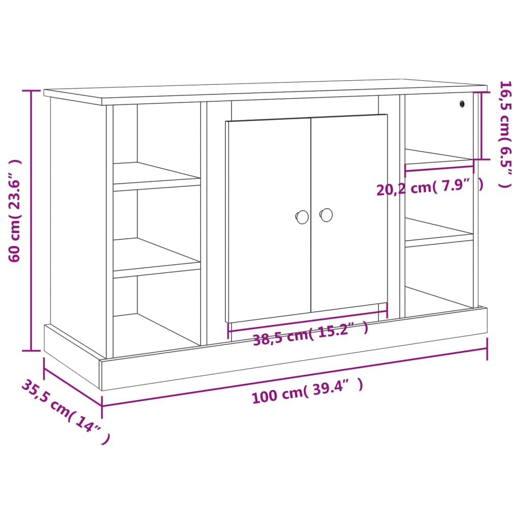 Sideboard Grau Sonoma 100x35,5x60 cm Holzwerkstoff