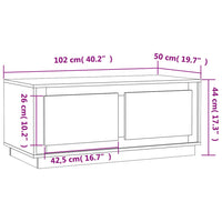 Thumbnail for Couchtisch Weiß 102x50x44 cm Holzwerkstoff