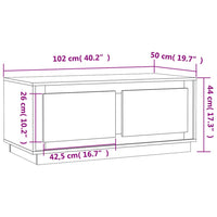 Thumbnail for Couchtisch Schwarz 102x50x44 cm Holzwerkstoff
