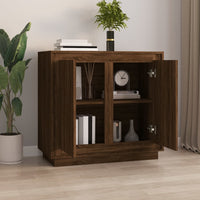Thumbnail for Sideboard Braun Eichen-Optik 80x34x75 cm Holzwerkstoff