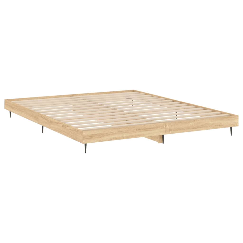 Bettgestell ohne Matratze Sonoma-Eiche 150x200 cm Holzwerkstoff