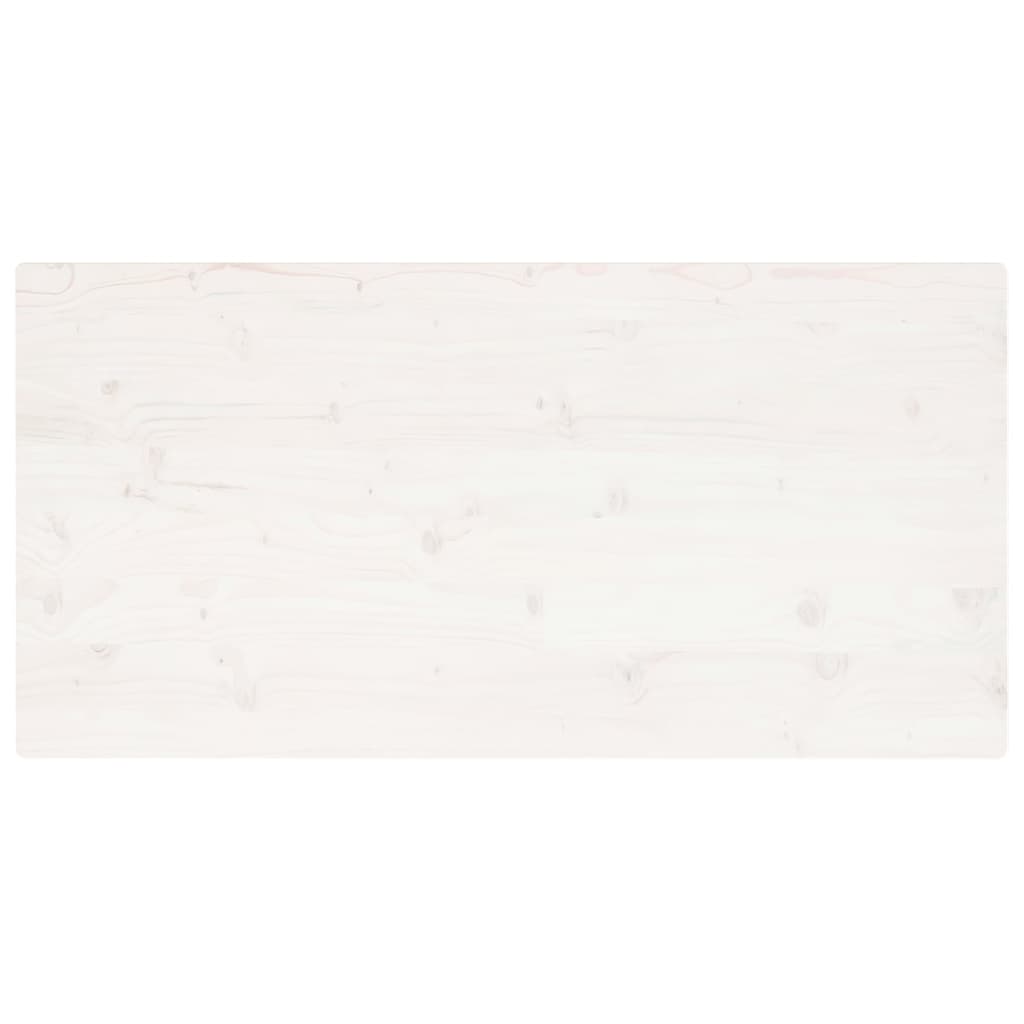 Tischplatte Weiß 100x50x2,5 cm Massivholz Kiefer Rechteckig