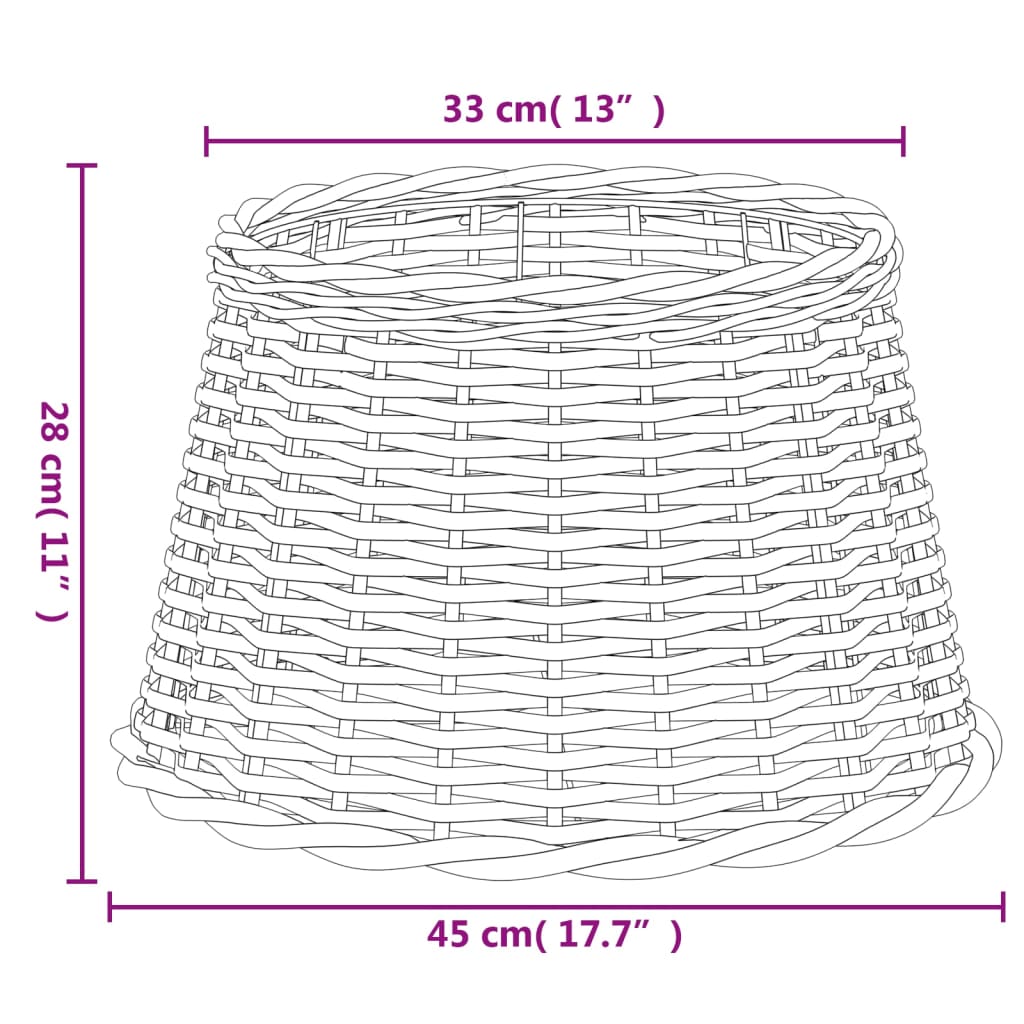 Lampenschirm Weiß Ø45x28 cm Korbweide