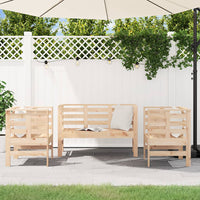 Thumbnail for 3-tlg. Garten-Lounge-Set Massivholz Kiefer