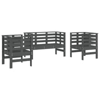 Thumbnail for 3-tlg. Garten-Lounge-Set Grau Massivholz Kiefer