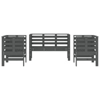 Thumbnail for 3-tlg. Garten-Lounge-Set Grau Massivholz Kiefer