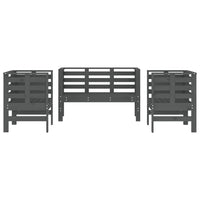 Thumbnail for 3-tlg. Garten-Lounge-Set Grau Massivholz Kiefer