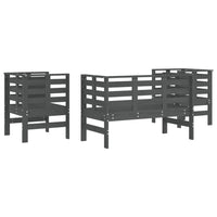 Thumbnail for 3-tlg. Garten-Lounge-Set Grau Massivholz Kiefer
