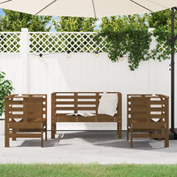 Thumbnail for 3-tlg. Garten-Lounge-Set Honigbraun Massivholz Kiefer
