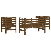 Thumbnail for 3-tlg. Garten-Lounge-Set Honigbraun Massivholz Kiefer