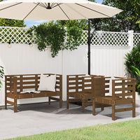 Thumbnail for 3-tlg. Garten-Lounge-Set Honigbraun Massivholz Kiefer