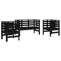 Thumbnail for 3-tlg. Garten-Lounge-Set Schwarz Massivholz Kiefer