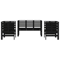 Thumbnail for 3-tlg. Garten-Lounge-Set Schwarz Massivholz Kiefer
