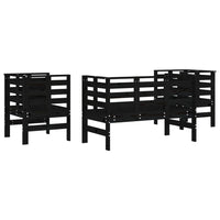 Thumbnail for 3-tlg. Garten-Lounge-Set Schwarz Massivholz Kiefer