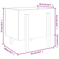 Thumbnail for Pflanzkübel Schwarz 62x50x57 cm Massivholz Kiefer