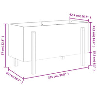 Thumbnail for Hochbeet Schwarz 101x50x57 cm Massivholz Kiefer