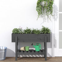 Thumbnail for Hochbeet Grau 101x30x69 cm Massivholz Kiefer