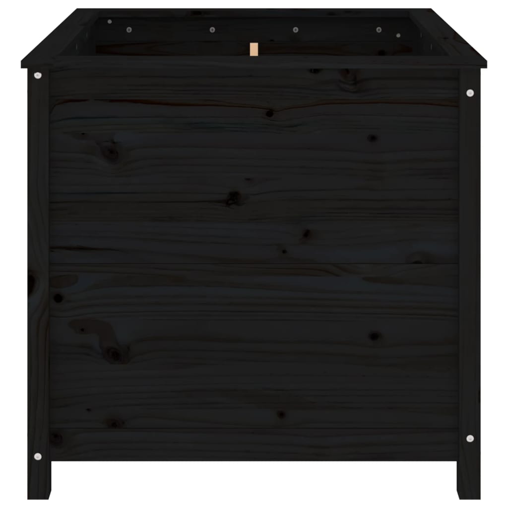 Pflanzkübel Schwarz 82,5x82,5x78 cm Massivholz Kiefer