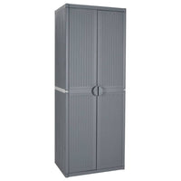 Thumbnail for Gartenschrank Grau 65x45x172 cm PP Rattan