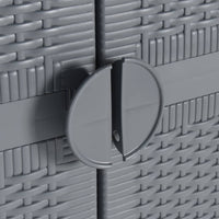 Thumbnail for Gartenschrank Grau 65x45x172 cm PP Rattan
