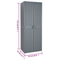 Thumbnail for Gartenschrank Grau 65x45x172 cm PP Rattan