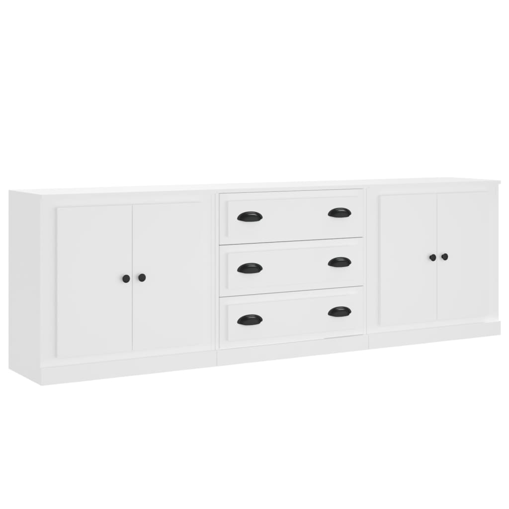 Sideboards 3 Stk. Weiß Holzwerkstoff
