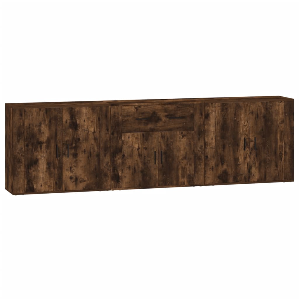 Sideboards 3 Stk. Räuchereiche Holzwerkstoff