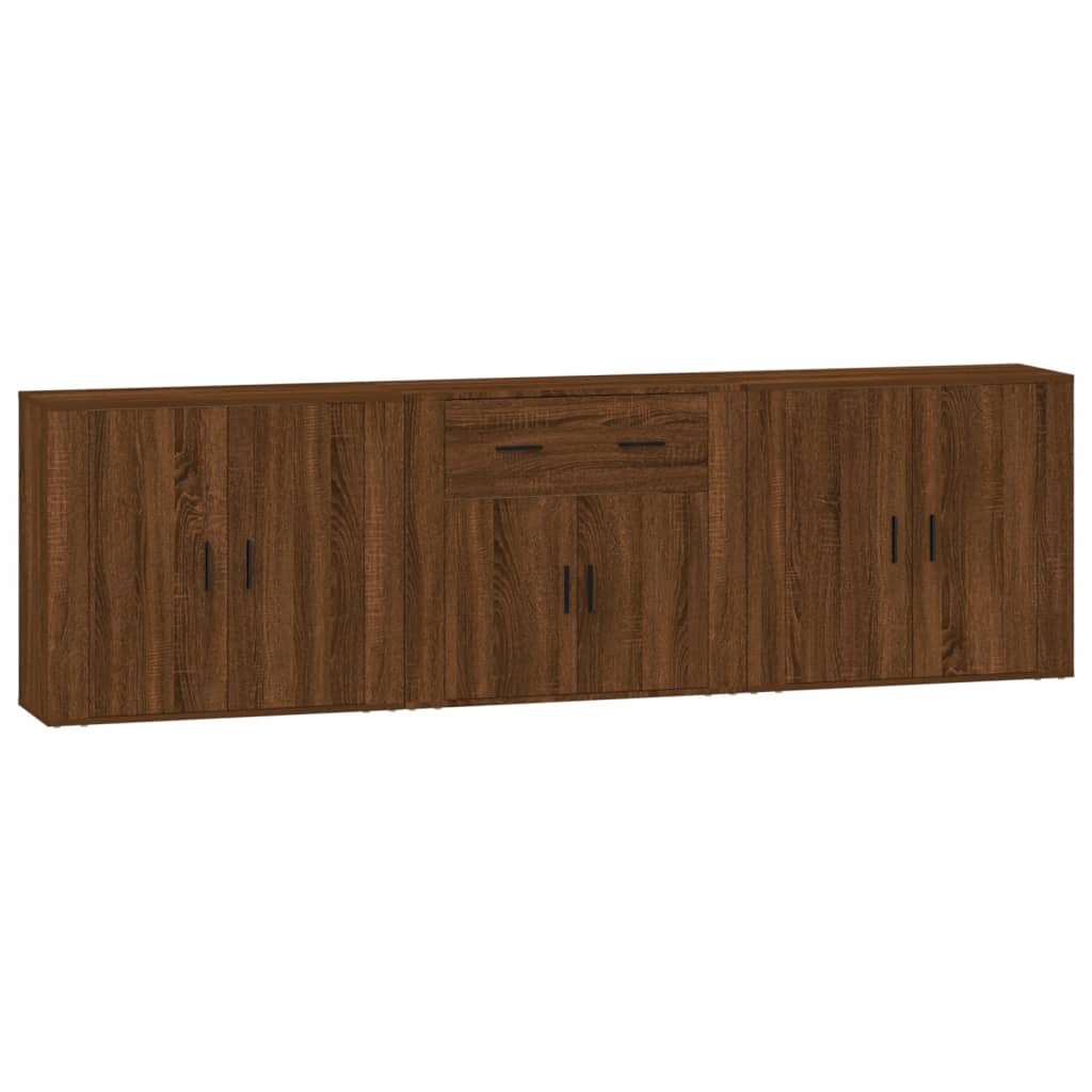 Sideboards 3 Stk. Braun Eichen-Optik Holzwerkstoff