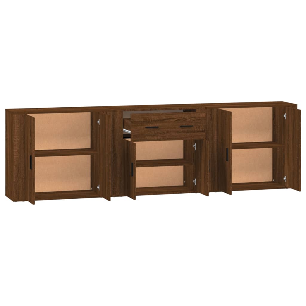 Sideboards 3 Stk. Braun Eichen-Optik Holzwerkstoff
