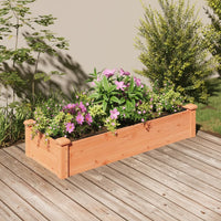 Thumbnail for Hochbeet mit Einsatz Braun 120x45x25 cm Massivholz Tanne