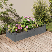 Thumbnail for Hochbeet mit Einsatz Grau 120x45x25 cm Massivholz Tanne