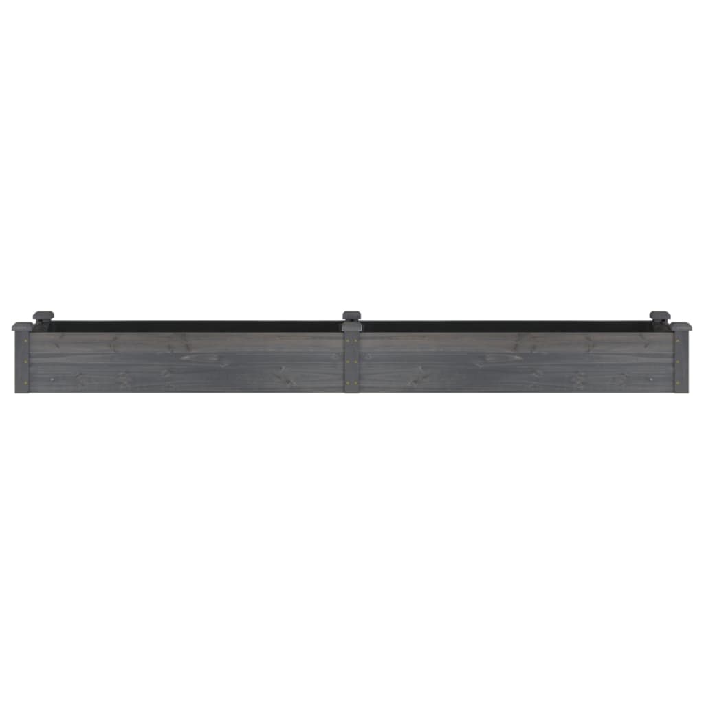 Hochbeet mit Einsatz Grau 240x45x25 cm Massivholz Tanne