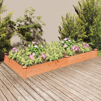 Thumbnail for Hochbeet mit Einsatz Braun 240x120x25 cm Massivholz Tanne