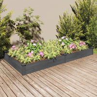 Thumbnail for Hochbeet mit Einsatz Grau 240x120x25 cm Massivholz Tanne