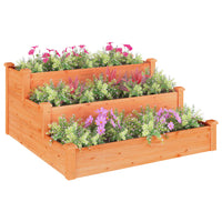 Thumbnail for Hochbeet Braun 120x120x56 cm Massivholz Tanne