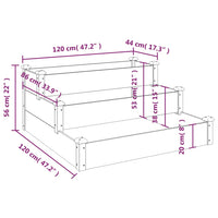 Thumbnail for Hochbeet Braun 120x120x56 cm Massivholz Tanne