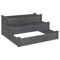 Thumbnail for Hochbeet Grau 120x120x56 cm Massivholz Tanne
