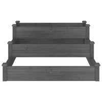 Thumbnail for Hochbeet Grau 120x120x56 cm Massivholz Tanne