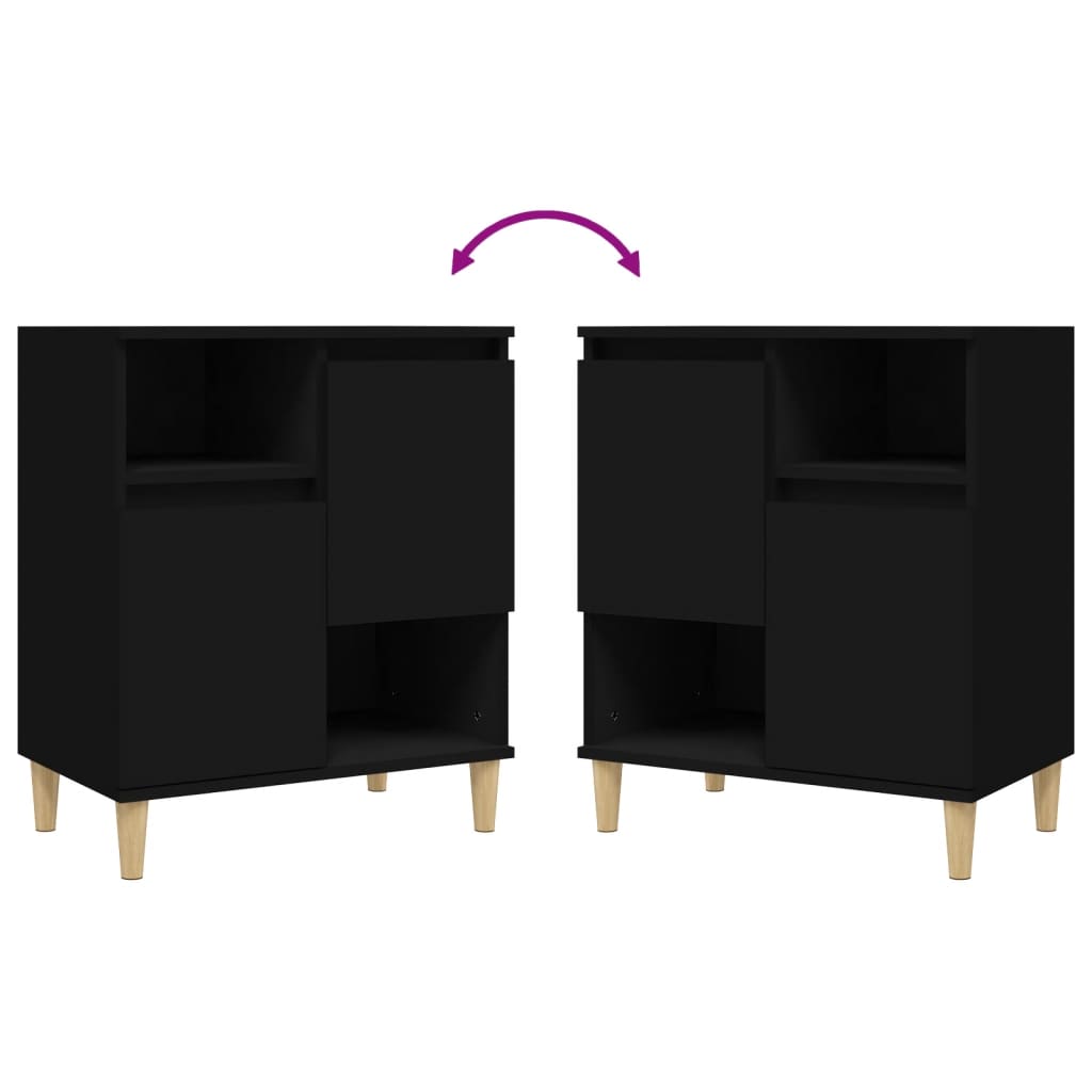 Sideboards 2 Stk. Schwarz 60x35x70 cm Holzwerkstoff