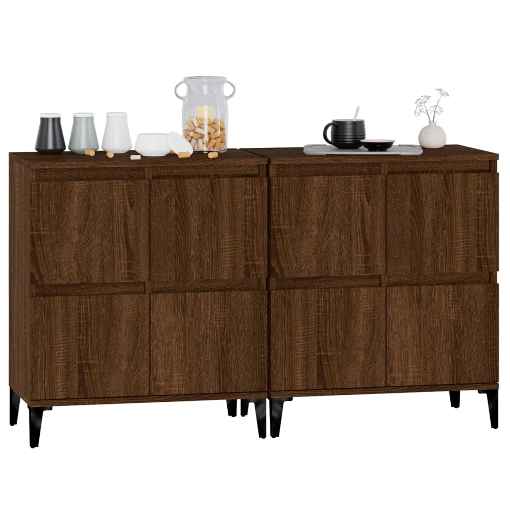 Sideboards 2 Stk. Braun Eichen-Optik 60x35x70 cm Holzwerkstoff