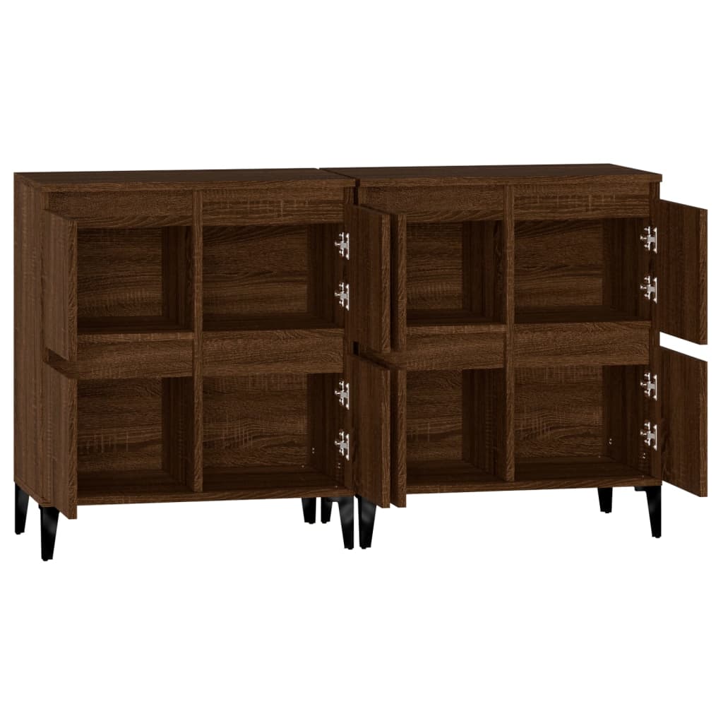 Sideboards 2 Stk. Braun Eichen-Optik 60x35x70 cm Holzwerkstoff