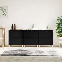 Thumbnail for Sideboards 3 Stk. Schwarz 60x35x70 cm Holzwerkstoff