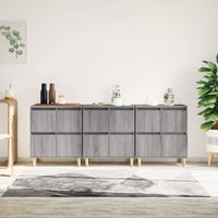 Thumbnail for Sideboards 3 Stk. Grau Sonoma 60x35x70 cm Holzwerkstoff