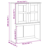 Thumbnail for Sideboard-Aufsatz VIGO Grau 78x30x100 cm Massivholz Kiefer
