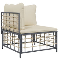 Thumbnail for 4-tlg. Garten-Lounge-Set mit Kissen Anthrazit Poly Rattan