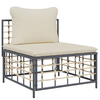 Thumbnail for 4-tlg. Garten-Lounge-Set mit Kissen Anthrazit Poly Rattan