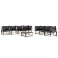 Thumbnail for 8-tlg. Garten-Lounge-Set mit Kissen Anthrazit Poly Rattan